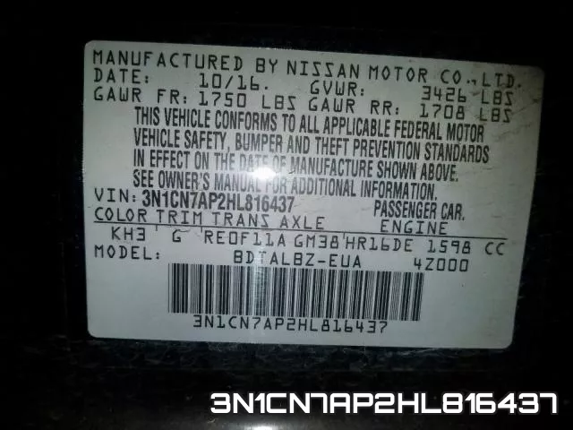 3N1CN7AP2HL816437 фото 2