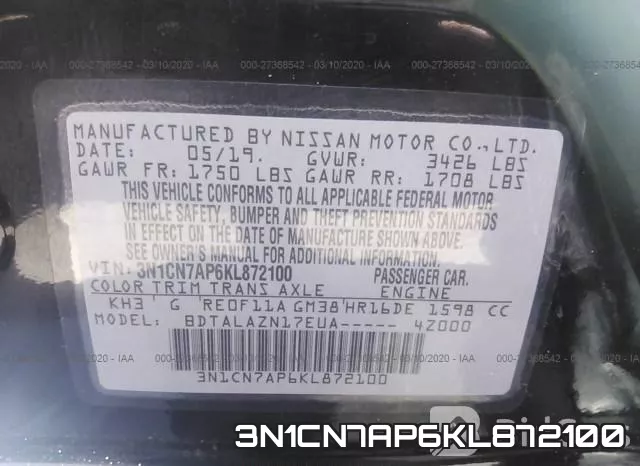 3N1CN7AP6KL872100 фото 10