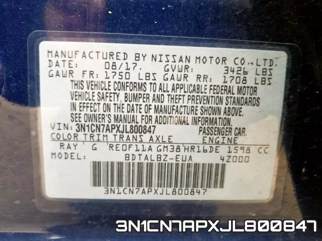 3N1CN7APXJL800847 фото 2