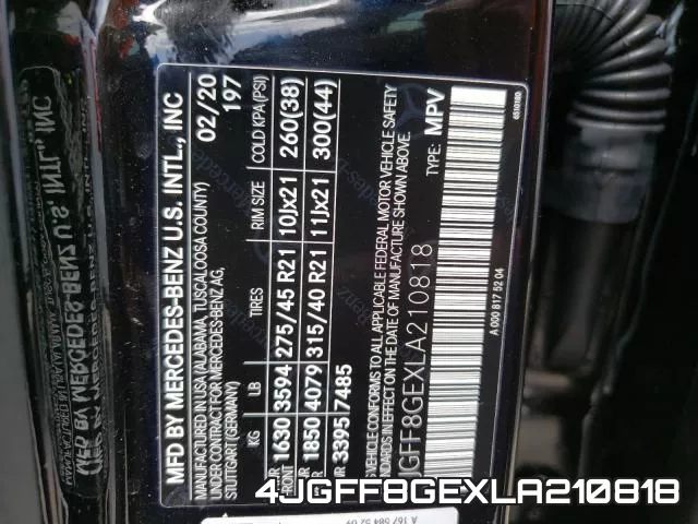 4JGFF8GEXLA210818 фото 2