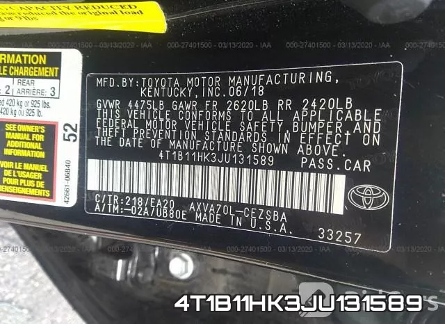 4T1B11HK3JU131589 фото 10