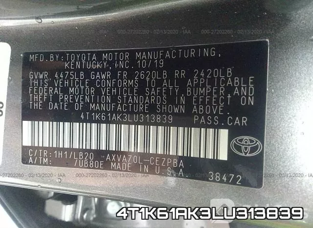 4T1K61AK3LU313839 фото 10