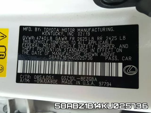 58ABZ1B14KU025736 фото 2
