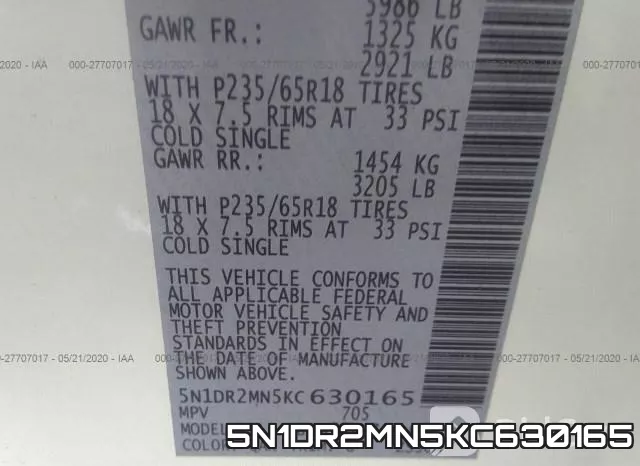 5N1DR2MN5KC630165 фото 10