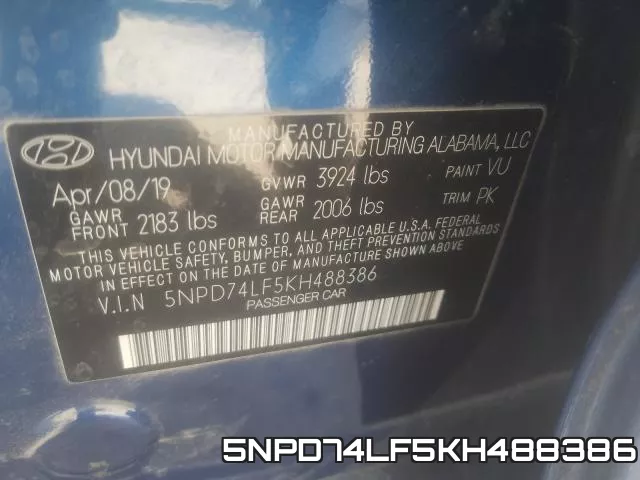 5NPD74LF5KH488386 фото 2