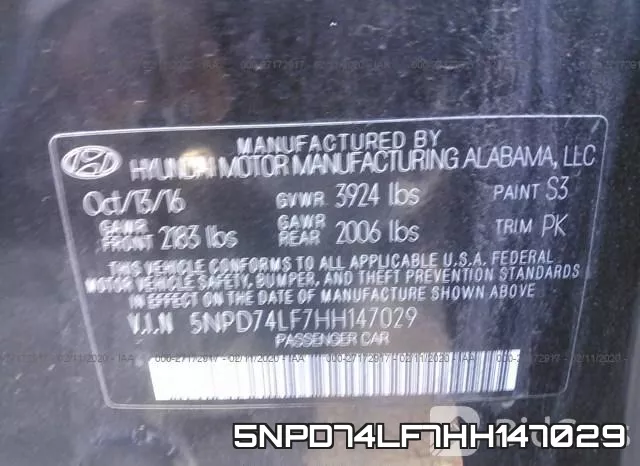 5NPD74LF7HH147029 фото 10