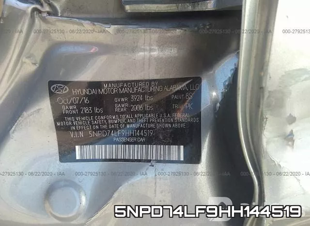 5NPD74LF9HH144519 фото 10