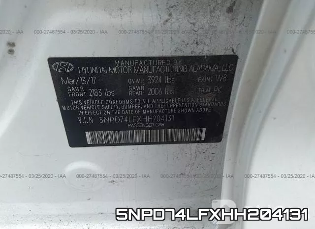 5NPD74LFXHH204131 фото 10