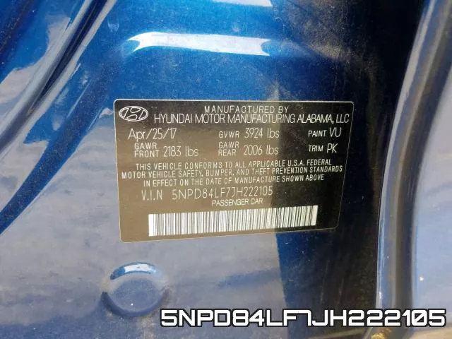 5NPD84LF7JH222105 фото 2