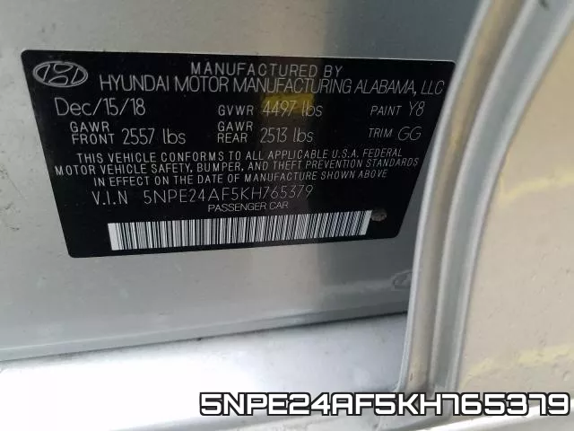 5NPE24AF5KH765379 фото 2