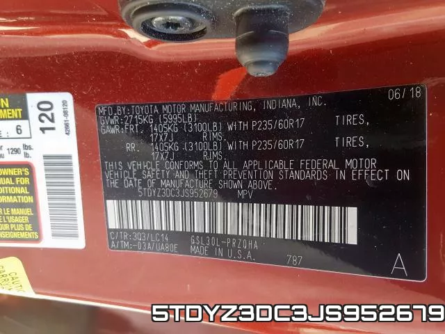 5TDYZ3DC3JS952679 фото 2