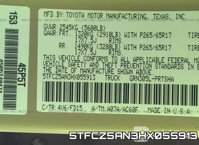 5TFCZ5AN3HX055913 фото 10