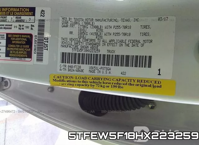 5TFEW5F18HX223259 фото 10