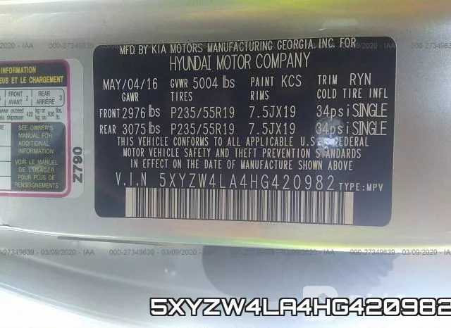 5XYZW4LA4HG420982 фото 10