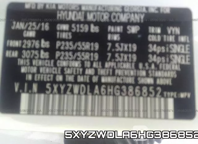 5XYZWDLA6HG386852 фото 10