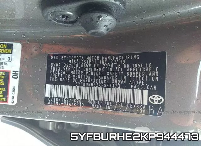 5YFBURHE2KP944473 фото 10