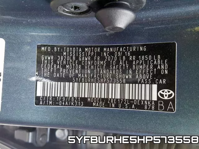 5YFBURHE5HP573558 фото 2