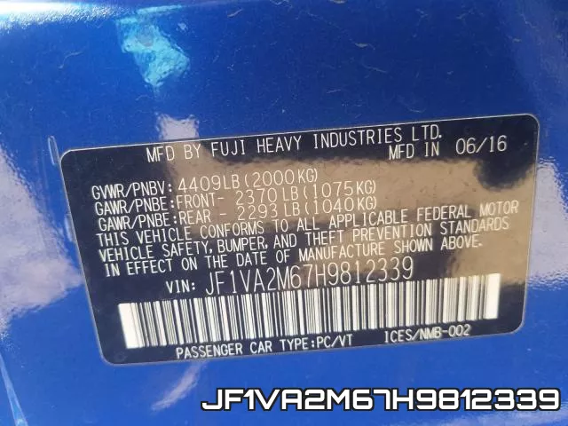 JF1VA2M67H9812339 фото 2