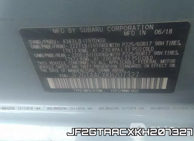 JF2GTAACXKH207327 фото 10