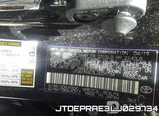 JTDEPRAE3LJ029734 фото 10