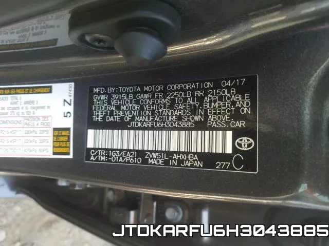 JTDKARFU6H3043885 фото 2