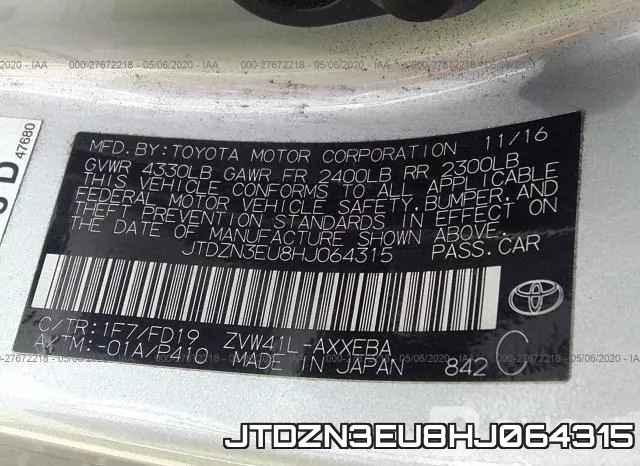 JTDZN3EU8HJ064315 фото 10
