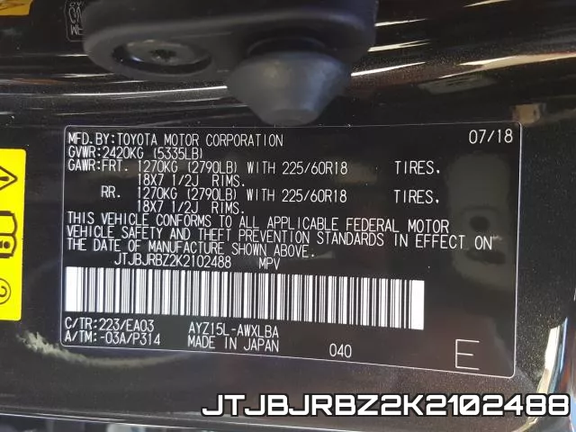 JTJBJRBZ2K2102488 фото 2