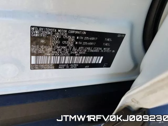 JTMW1RFV0KJ009230 фото 2