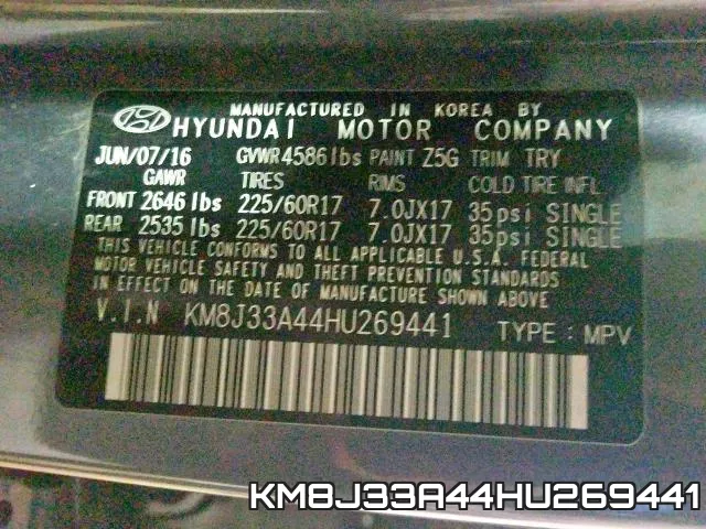 KM8J33A44HU269441 фото 2