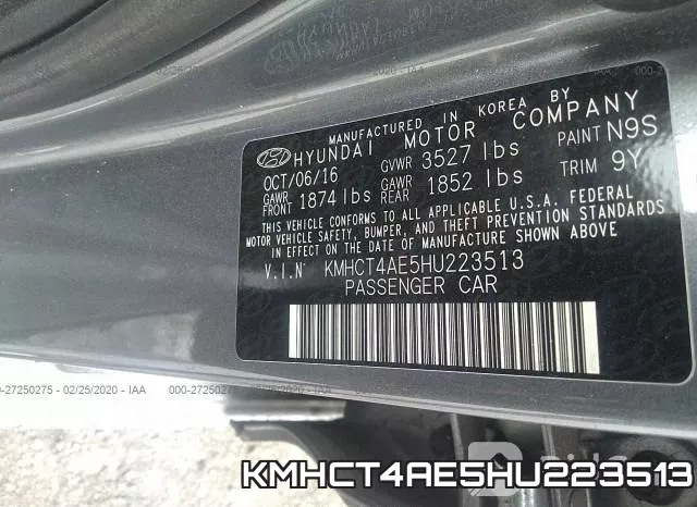 KMHCT4AE5HU223513 фото 10