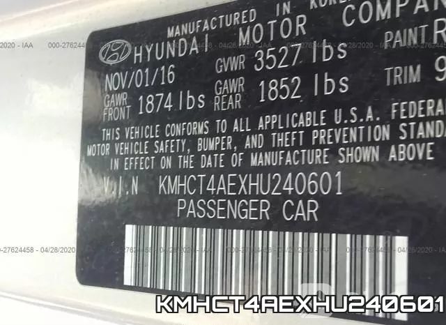 KMHCT4AEXHU240601 фото 10