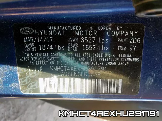 KMHCT4AEXHU291791 фото 2
