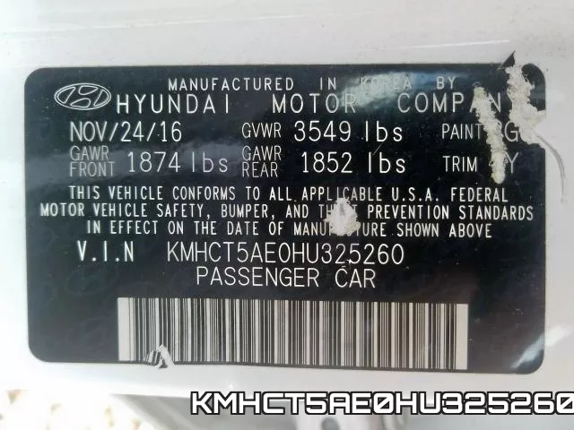 KMHCT5AE0HU325260 фото 2