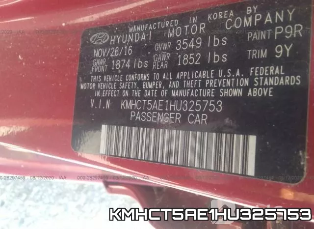 KMHCT5AE1HU325753 фото 10