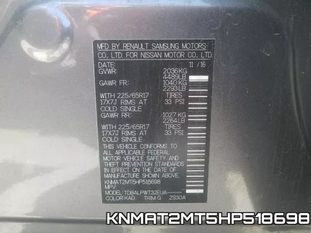 KNMAT2MT5HP518698 фото 2