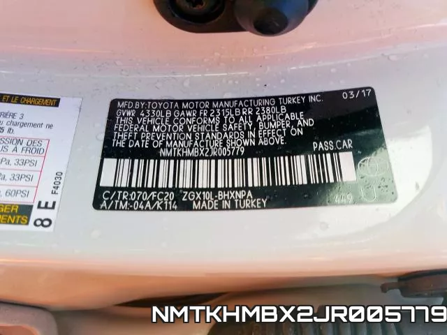 NMTKHMBX2JR005779 фото 2