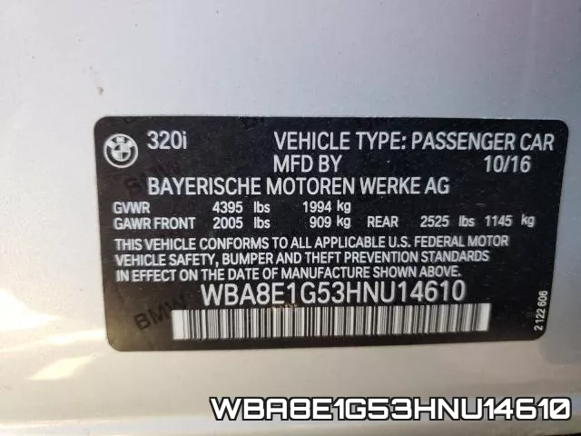 WBA8E1G53HNU14610 фото 2