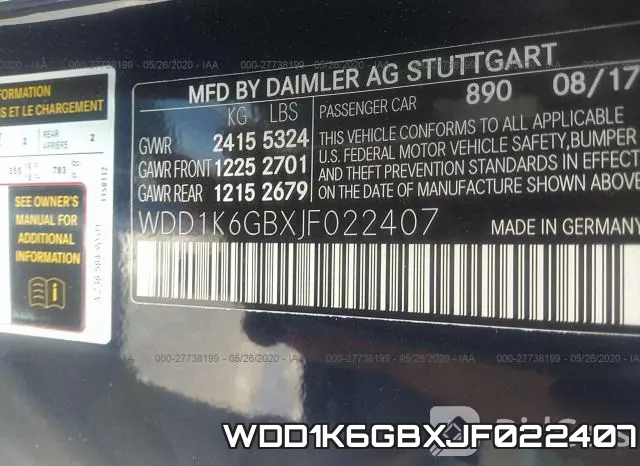 WDD1K6GBXJF022407 фото 10