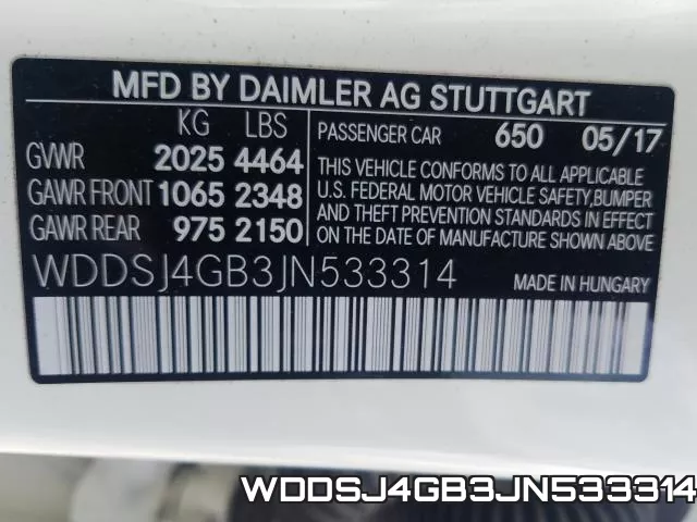 WDDSJ4GB3JN533314 фото 2