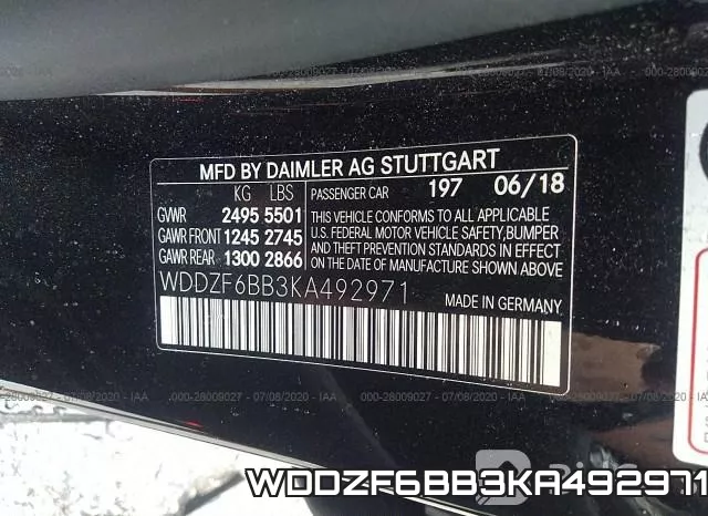 WDDZF6BB3KA492971 фото 10