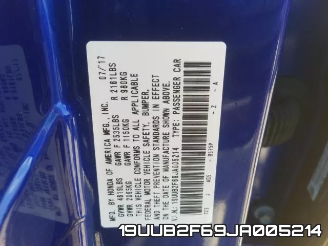 19UUB2F69JA005214 фото 2
