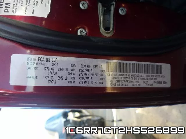 1C6RR7GT2HS526899 фото 2
