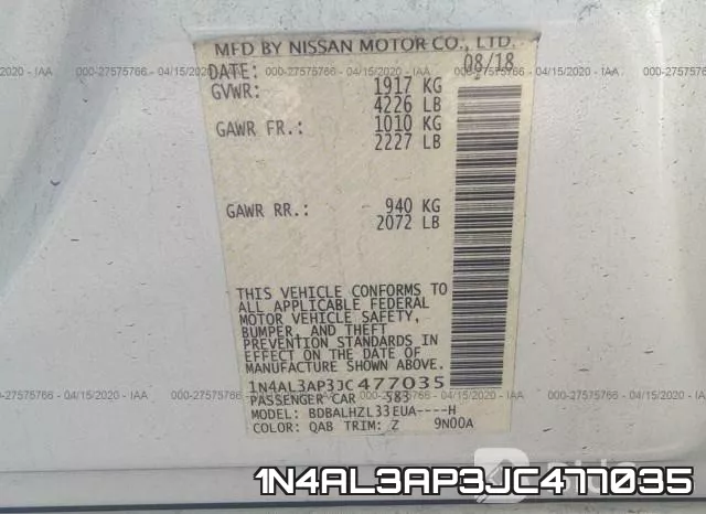 1N4AL3AP3JC477035 фото 10
