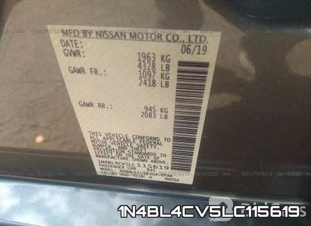 1N4BL4CV5LC115619 фото 10
