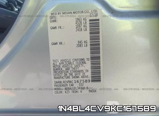 1N4BL4CV9KC167589 фото 10
