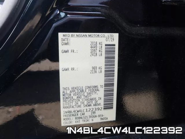 1N4BL4CW4LC122392 фото 2
