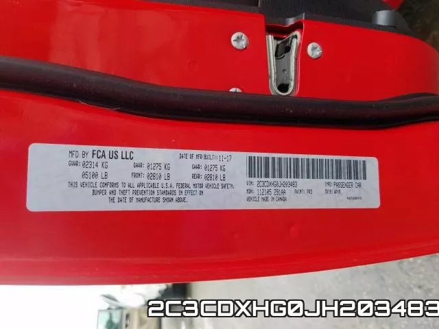 2C3CDXHG0JH203483 фото 2