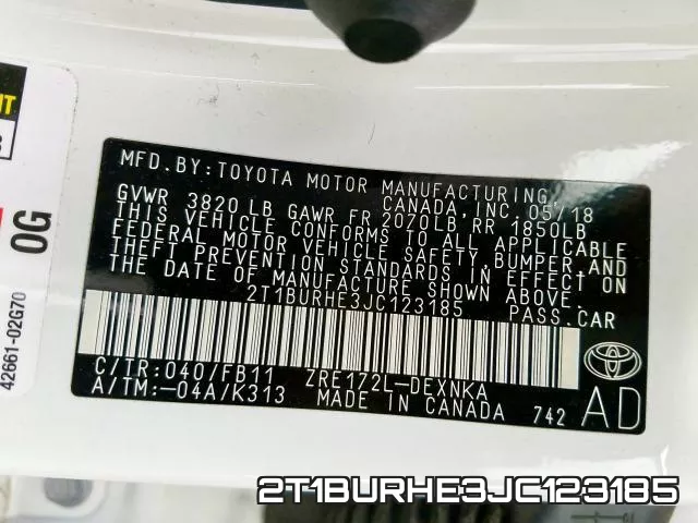 2T1BURHE3JC123185 фото 2