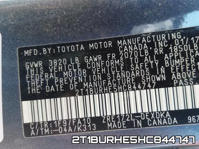 2T1BURHE5HC844747 фото 2
