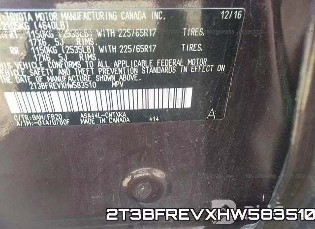 2T3BFREVXHW583510 фото 10